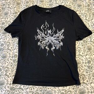 Cider Black and White Graphic Fitted T-Shirt